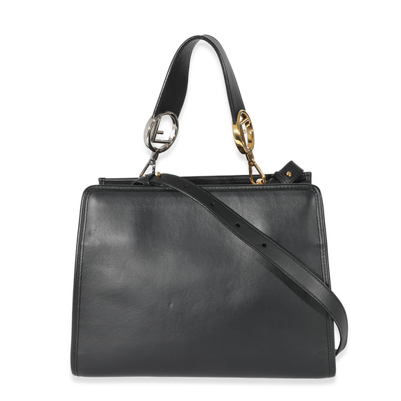 Fendi Black Zucca Embossed Leather Small Runaway Satchel - Picture 2 of 6